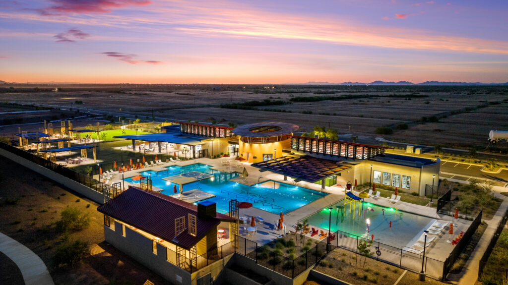 Aerial of Magma ranch pool and clubhouse