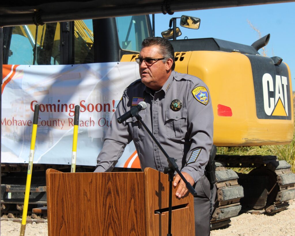 Mohave County officer giving a speech