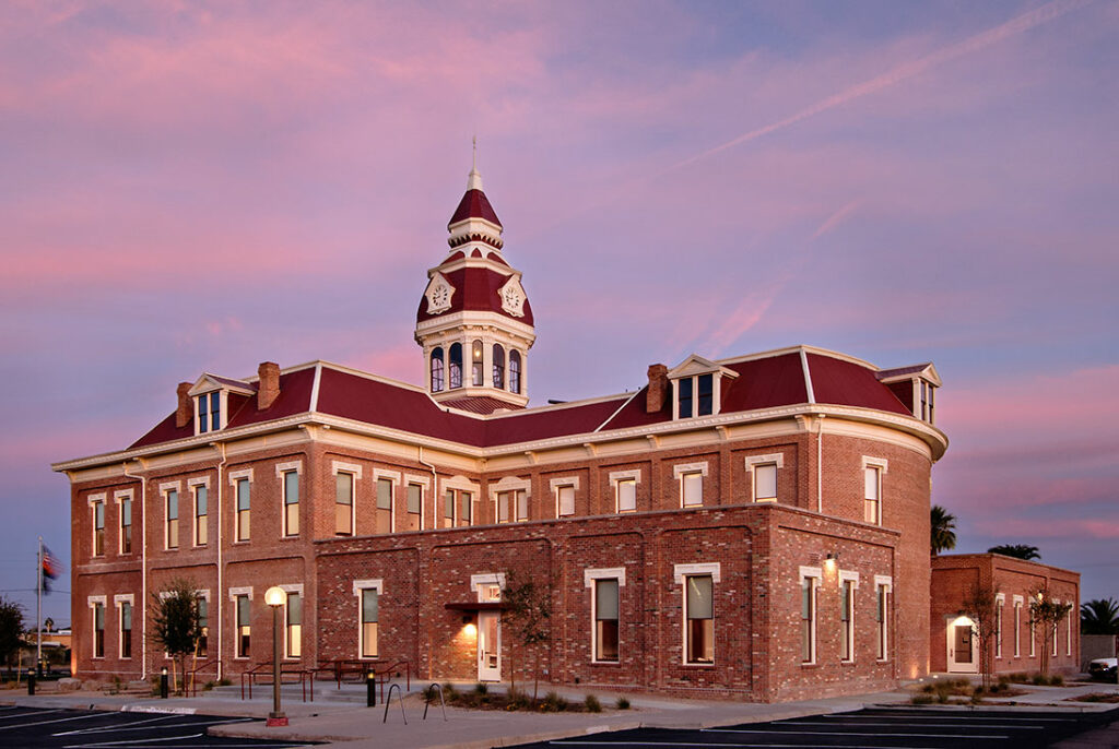 exterior of building facing east