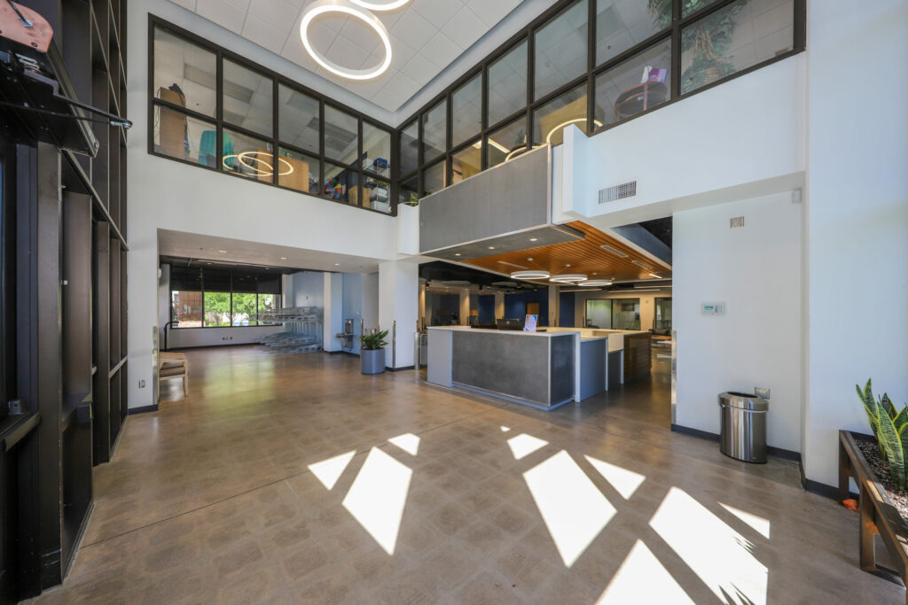 Open lobby area with front desk