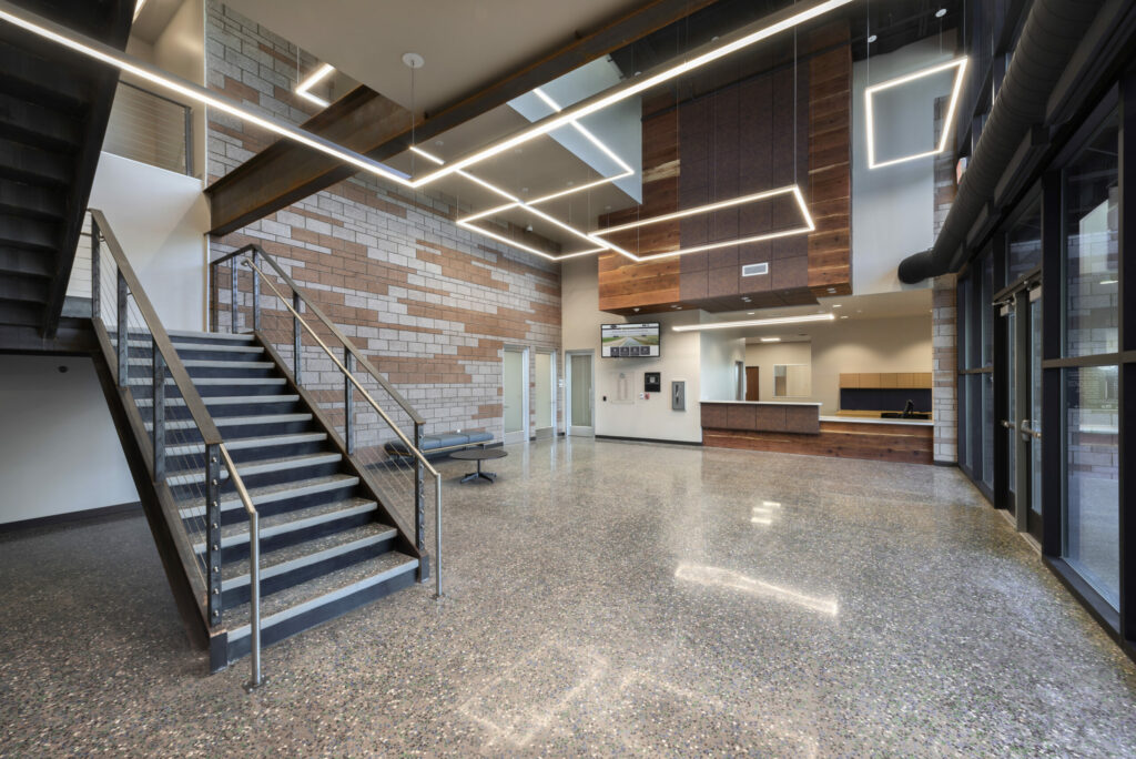 Interior of the lobby showing a staircase